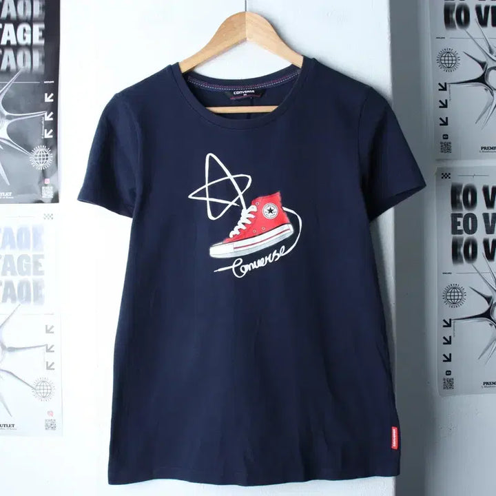 [BUNJANG] Converse Chuck Taylor Navy T-Shirt / W(M) 컨버스 반팔 티셔츠 척테일러 네이비 올드스쿨-185E5