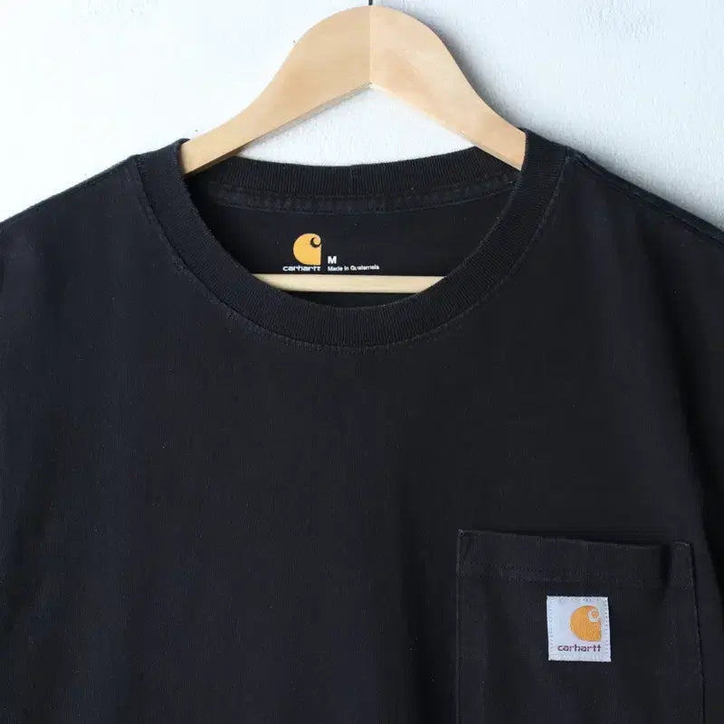 [BUNJANG] Carhartt Pocket T-shirt Black / (M-L) 칼하트 반팔 티셔츠 포켓 블랙 에이징-185E8