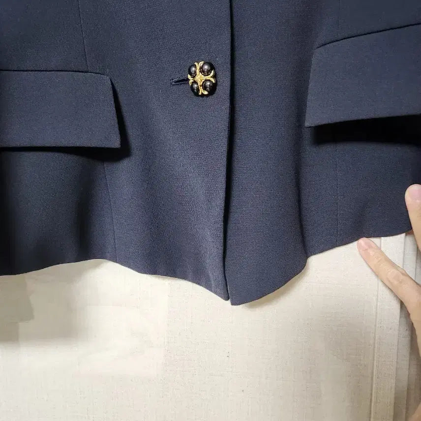 [BUNJANG] Nuangelia Navy No Collar Jacket / 노카라자켓