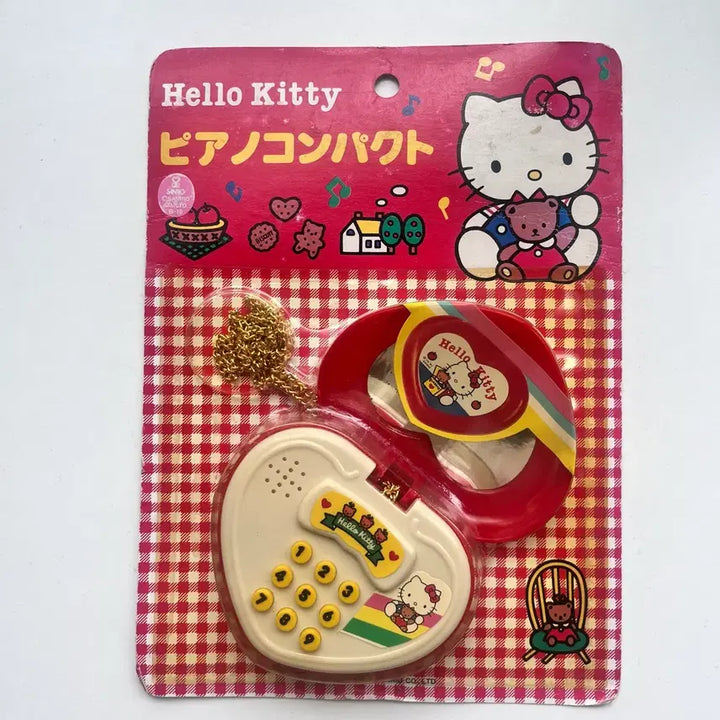 [BUNJANG] Hello Kitty Piano Compact Necklace Toy / 일본 정품 고전 헬로키티 피아노 콤팩트 장난감 문구