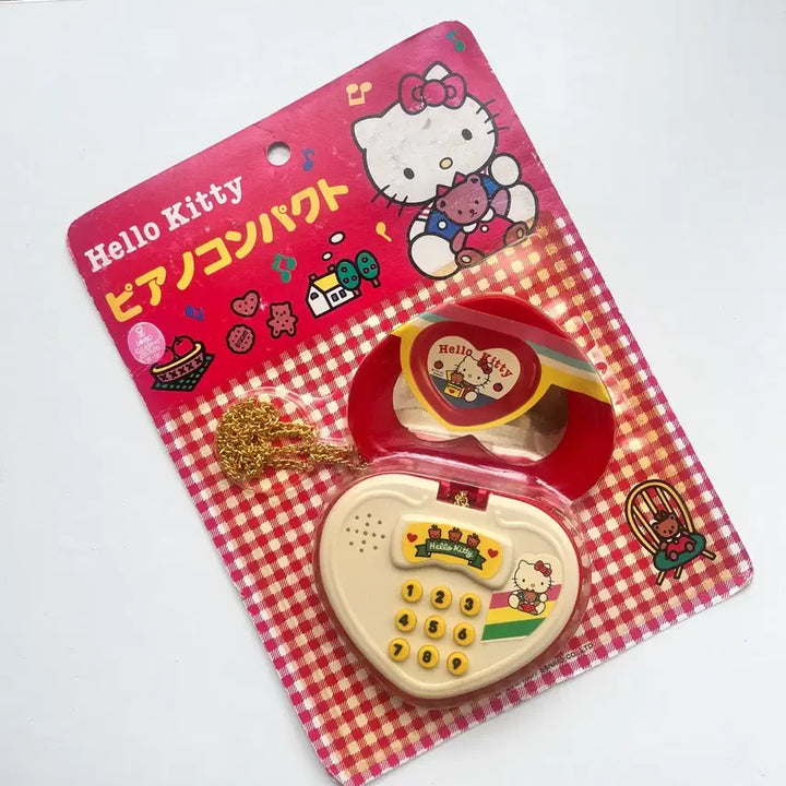 [BUNJANG] Hello Kitty Piano Compact Necklace Toy / 일본 정품 고전 헬로키티 피아노 콤팩트 장난감 문구
