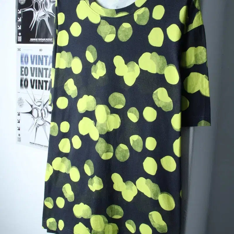 [BUNJANG] Cos Big Size Dot Pattern Short Sleeve T-shirt (Black) / W(XL-3XL) 코스 반팔 티셔츠 빅사이즈 도트 블랙 한정판-18609