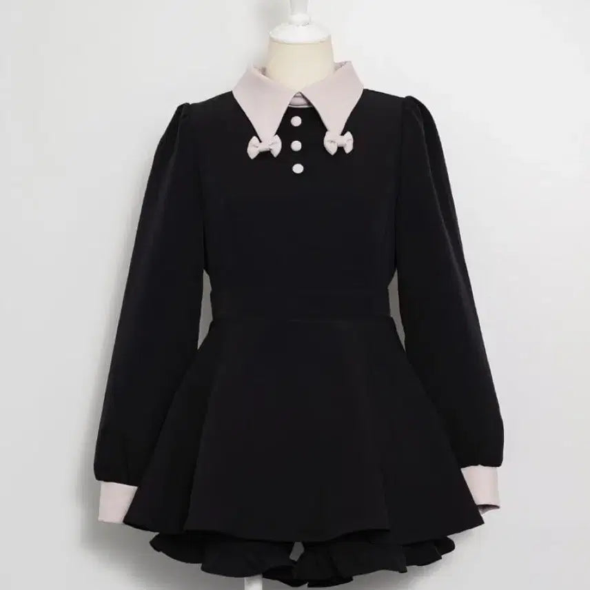 [BUNJANG] Pium Ribbon Collar Set Up / [교판] 피움 pium 리본카라 셋업