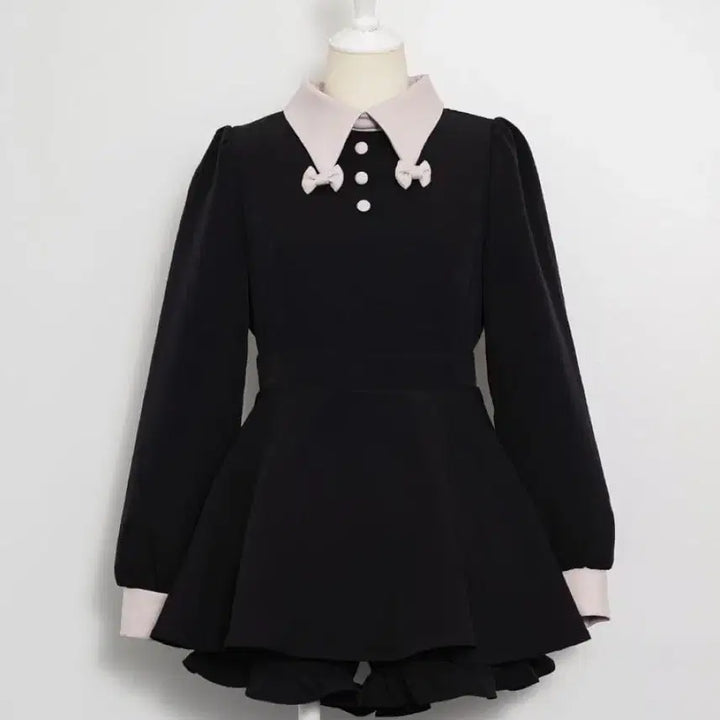 [BUNJANG] Pium Ribbon Collar Set Up / [교판] 피움 pium 리본카라 셋업