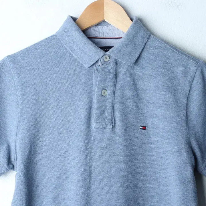 [BUNJANG] Tommy Hilfiger Small Logo Polo Shirt / (XS-S) 타미힐피거 반팔 카라 티셔츠 스몰로고 블루-185CB