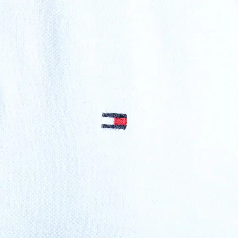 [BUNJANG] Tommy Hilfiger Short Sleeve Polo Shirt / (XS-M) 타미힐피거 반팔 카라 티셔츠 삼선 화이트 올드스쿨-185D1