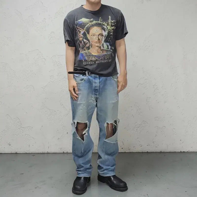 [BUNJANG] Star Wars Episode I Graphic Tee / 90S USA 스타워즈 반팔티 L M0276