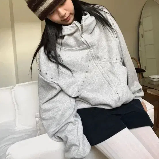 [BUNJANG] NORSEN Studded Hoodie / 노어슨 후드집업