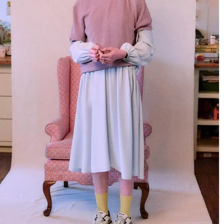 [BUNJANG] Via Plane Sky Blue Dress / 비아플레인 하늘색 원피스 신세경착용