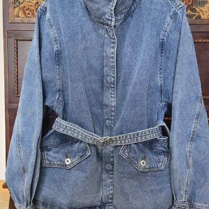 [BUNJANG] Breal Belted Denim Jacket (77-88) / 브레알 벨티드 청 데님 자켓(77-88)