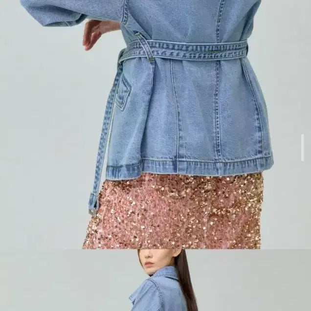 [BUNJANG] Breal Belted Denim Jacket (77-88) / 브레알 벨티드 청 데님 자켓(77-88)