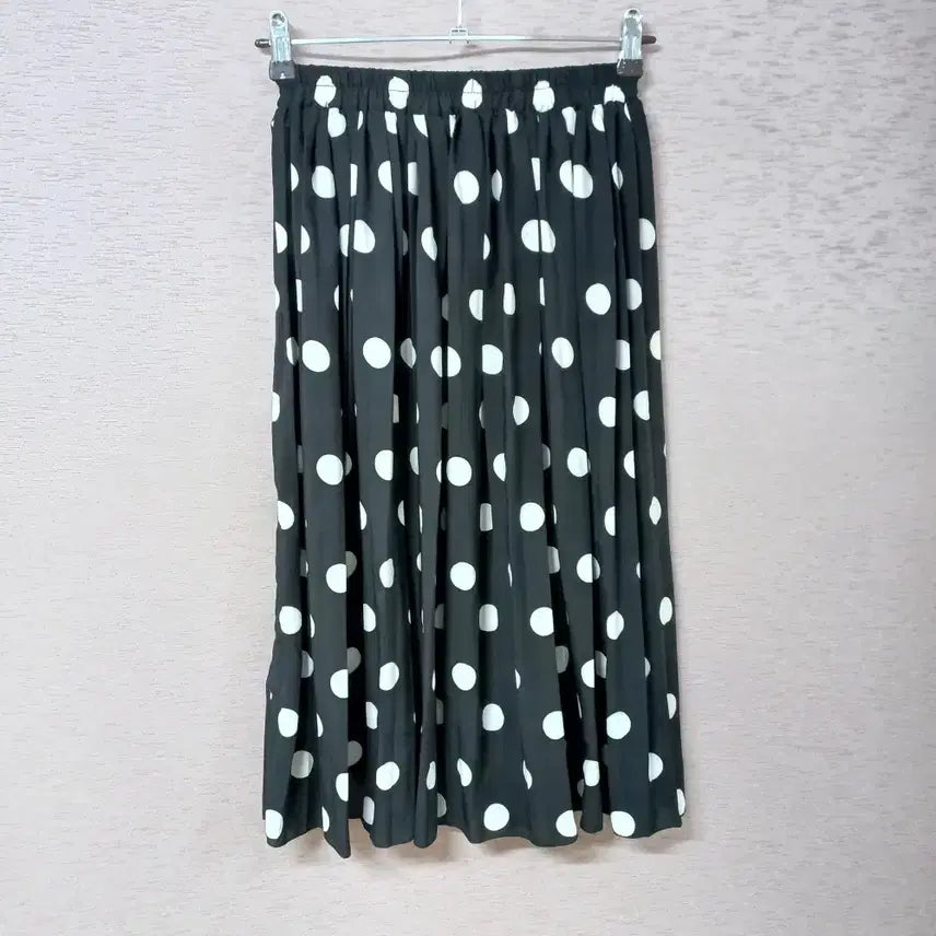 [BUNJANG] 8 Seconds Black Dot Pleated Skirt / B4-27/에잇세컨즈 블랙 도트무늬 주름 스커트 여성