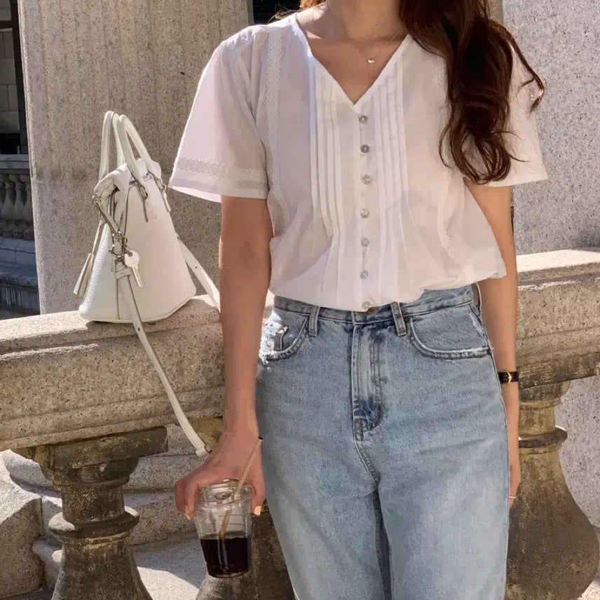 [BUNJANG] pyt Pretty Young Thing Pintuck Lace Blouse / pyt 프리티영띵 핀턱 레이스 블라우스