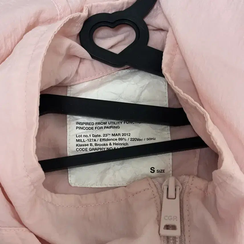 [BUNJANG] Code:Graphy Pink See-through Windbreaker S Size / 코드그라피 핑크 시스루 바람막이 S사이즈