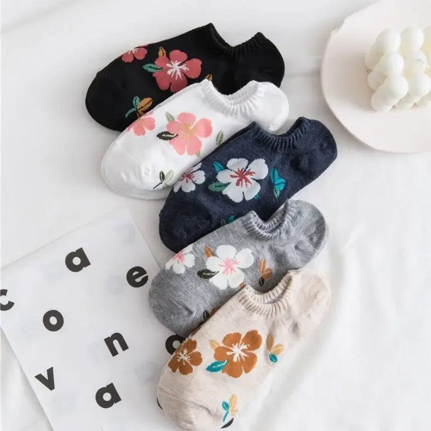 [SOLD OUT] 플라워 패턴 여성용 덧신 양말 세트(새상품)