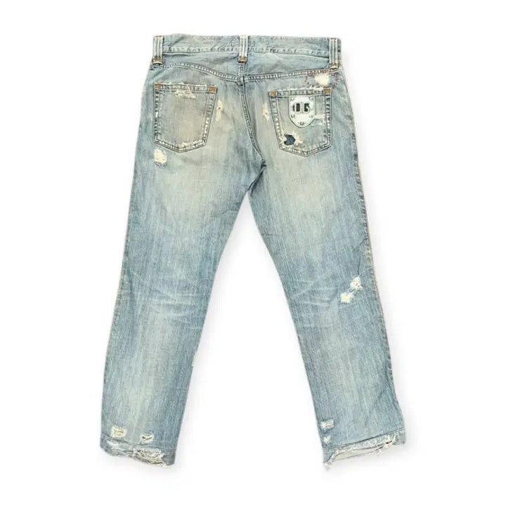 [BUNJANG] Dolce &amp; Gabbana Silver Logo Washed Denim Jeans / 50)돌체앤가바나 은장로고 데미지 워싱 연청 청바지 데님팬츠