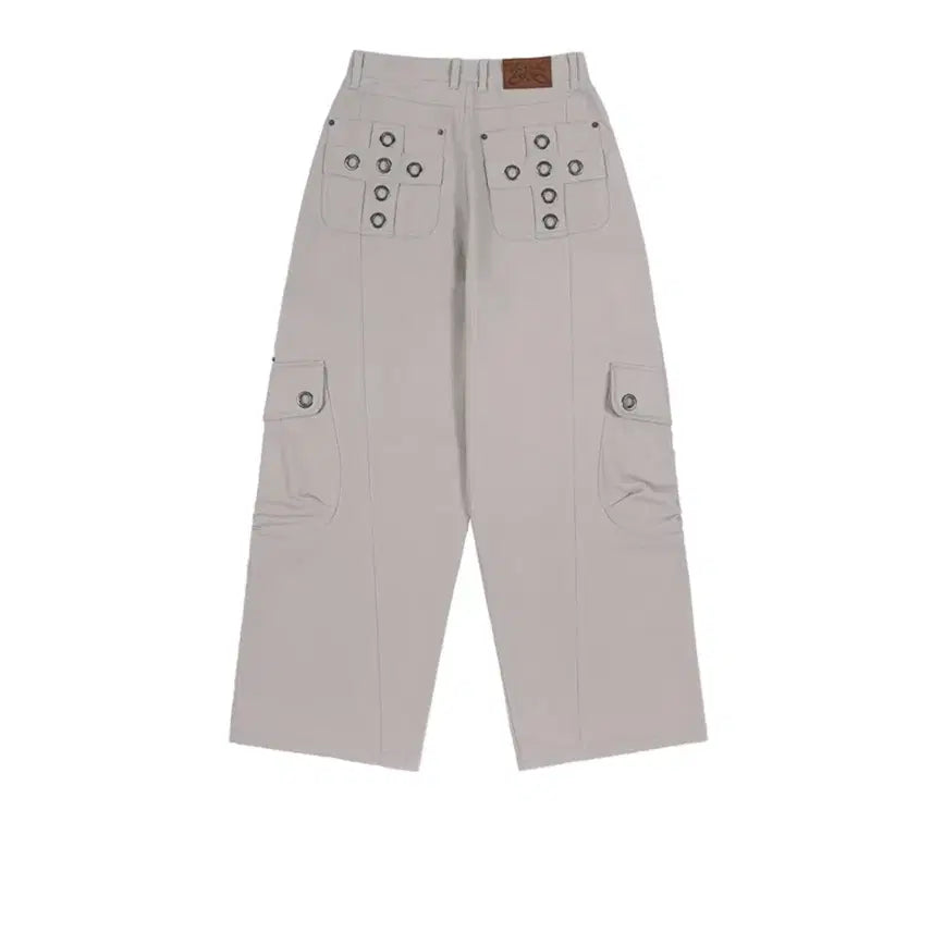[BUNJANG] Fancyclub Cross Pocket Cargo Pants / 팬시클럽 크로스 포켓 카고 팬츠 핑크 베이지 사이즈 2