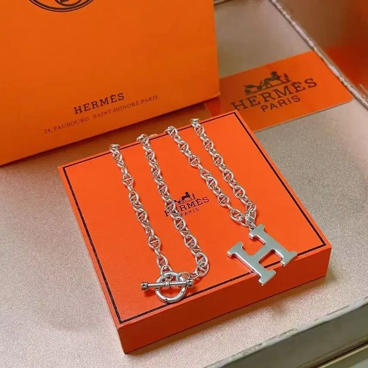 [BUNJANG] Hermes Hour Silver Necklace / 에르메스 아워 실버 목걸이
