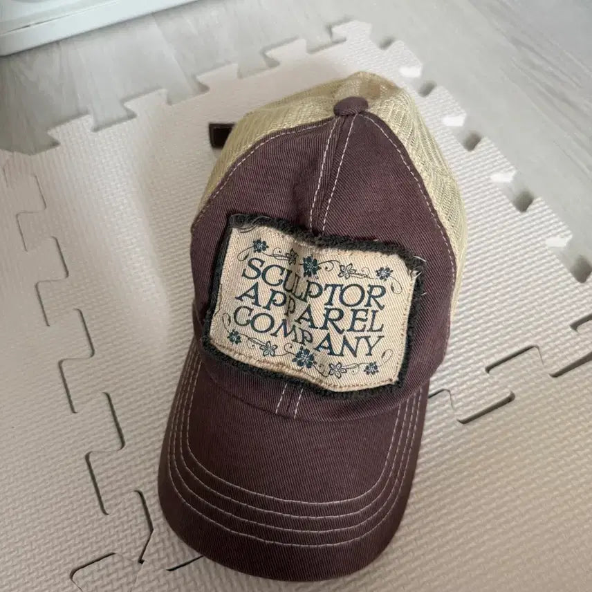 [BUNJANG] Sculptor Brown Patch Ball Cap / 스컬프터 볼캡