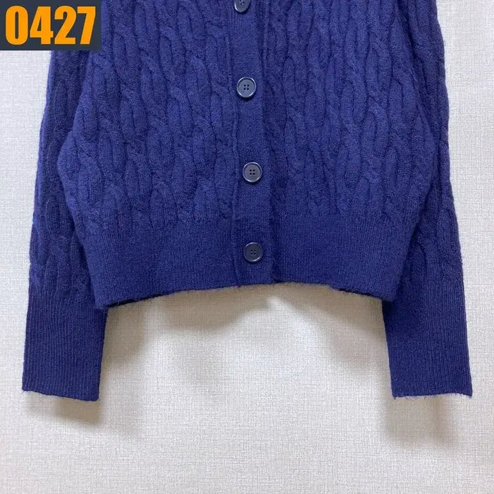 [BUNJANG] 90 POLO 폴로 랄프로렌 신형로고 꽈배기 네이비 니트 가디건 S / 90 POLO 폴로 랄프로렌 신형로고 꽈배기 네이비 니트 가디건 S