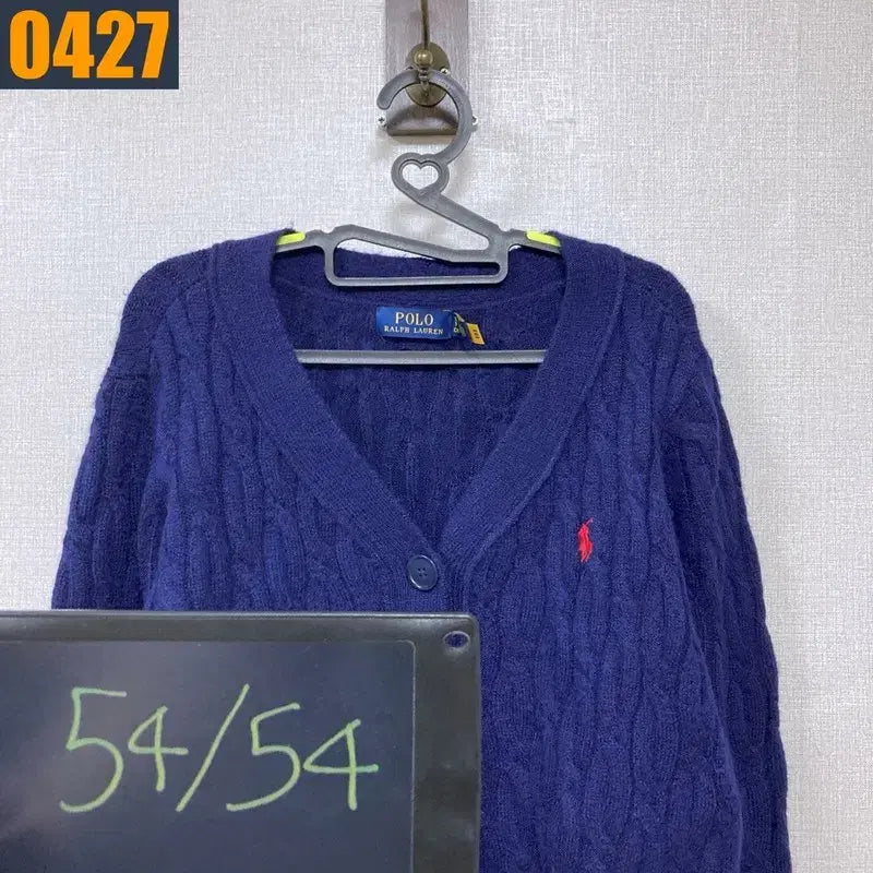 [BUNJANG] 90 POLO 폴로 랄프로렌 신형로고 꽈배기 네이비 니트 가디건 S / 90 POLO 폴로 랄프로렌 신형로고 꽈배기 네이비 니트 가디건 S