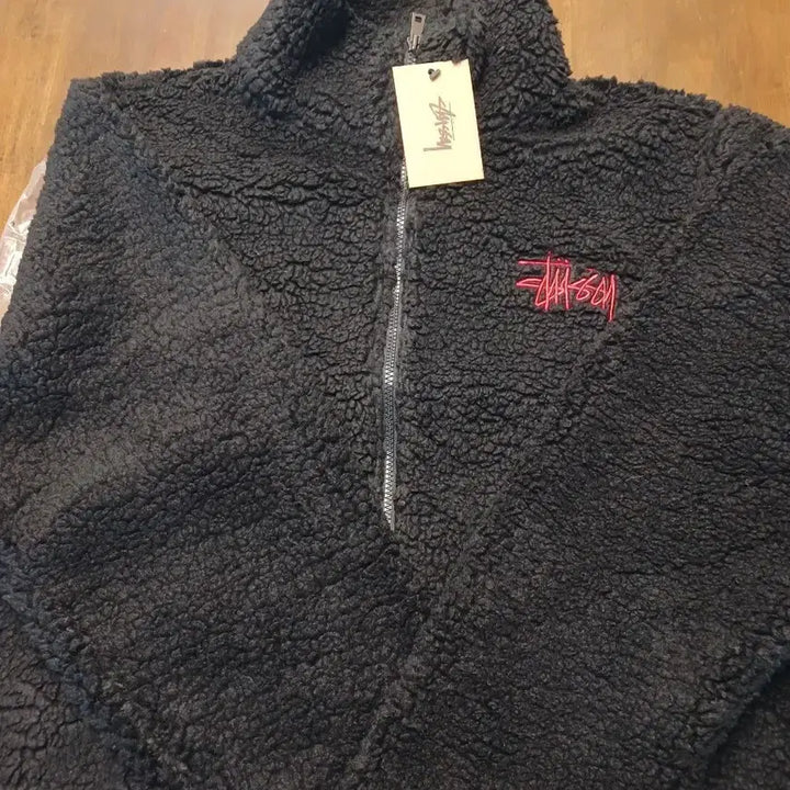 [SOLD OUT] 스투시 블랙 뽀글이 플리스 집업