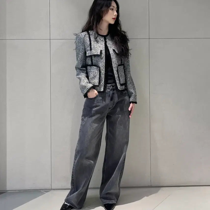 [BUNJANG] In Silence Studded Tweed Jacket / 인사일런스 스터드 트위드 자켓