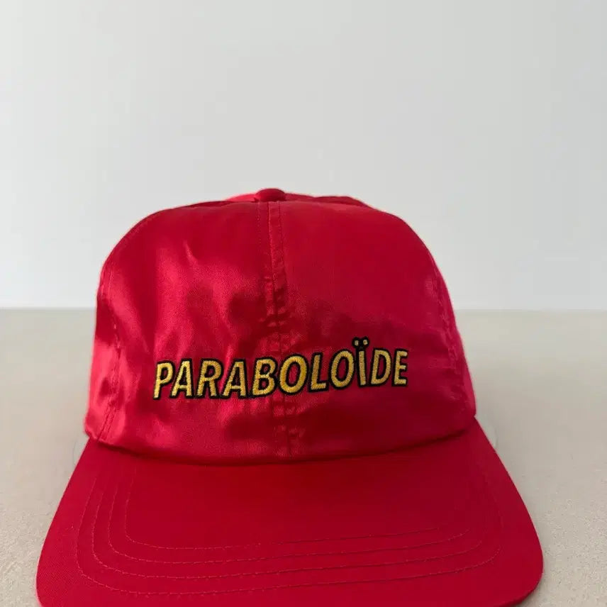 [BUNJANG] Paraboloide Satin Logo Cap Red / 파라볼로이드 사틴 로고 캡 레드