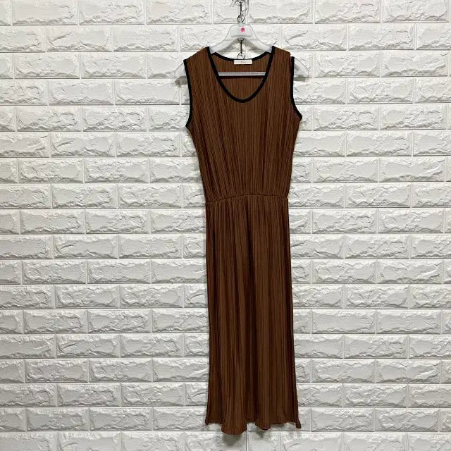 [SOLD OUT] ㅌ242 민소매 플리츠 롱원피스