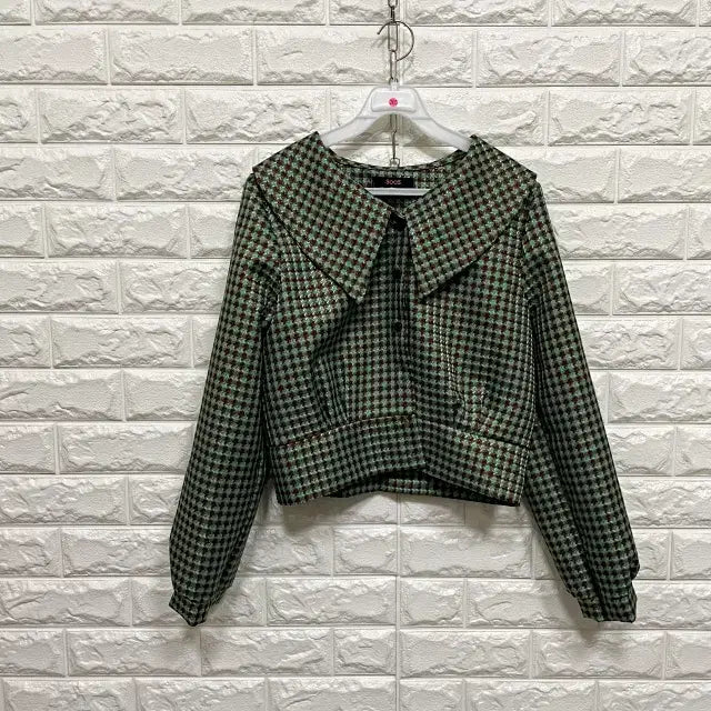 [BUNJANG] T265 Big Collar Check Jacket / ㅌ265 빅카라 체크 자켓