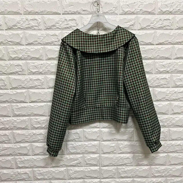 [BUNJANG] T265 Big Collar Check Jacket / ㅌ265 빅카라 체크 자켓