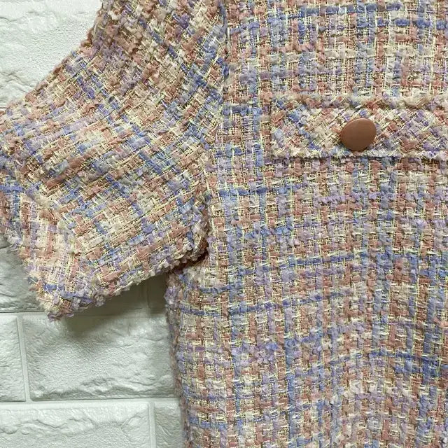 [BUNJANG] Tweed Crop Short Sleeve Jacket / ㅌ270 트위드 크롭 반팔자켓