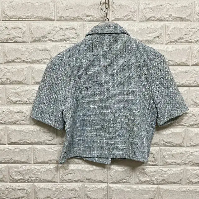 [BUNJANG] Tweed Cropped Short Sleeve Jacket / ㅌ272 트위드 반팔 크롭 자켓