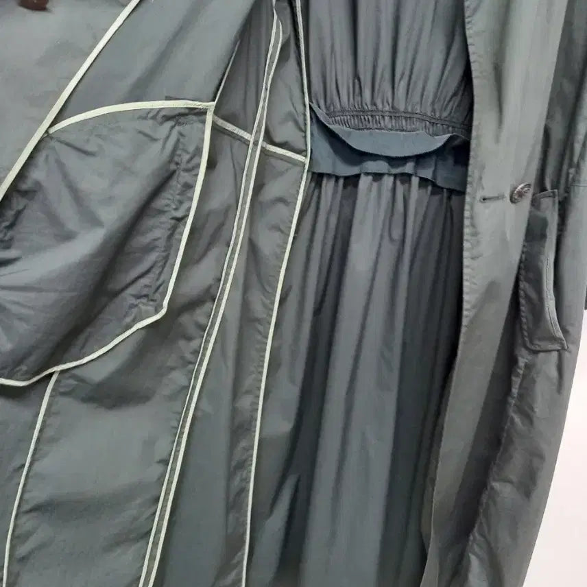 [BUNJANG] MINE Maxi Trench Coat / 마인 MINE 춘하추 홀겹 맥시 롱 트렌치코트 82 44.55