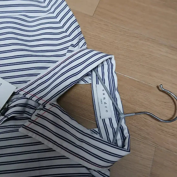 [BUNJANG] Sandro Stripe Long Shirt Dress / 산드로스트라이프 롱 셔츠 원피스
