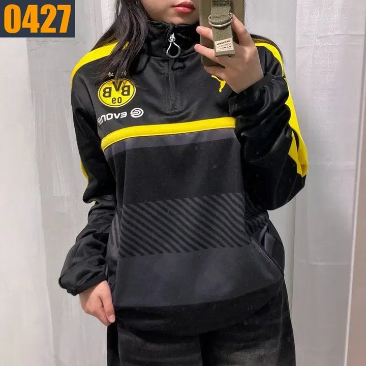 [BUNJANG] Puma Dortmund Half-Zip Training Track Top / 95 PUMA 퓨마 도르트문트 반집업 트레이닝 트랙탑 M