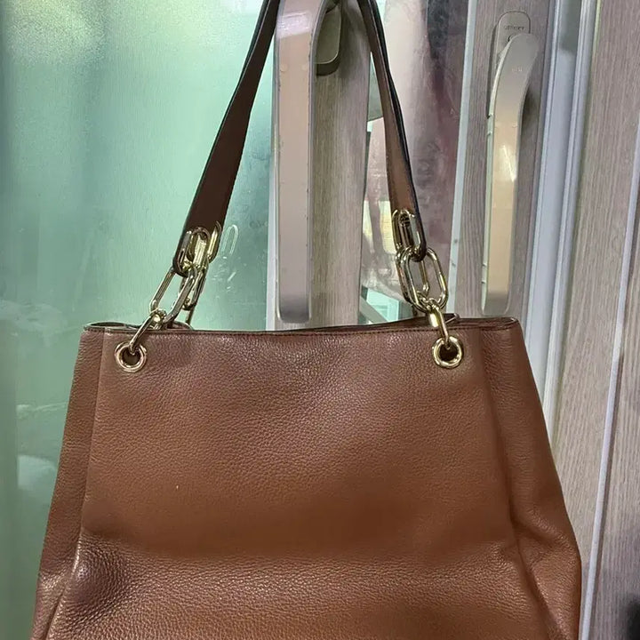 [BUNJANG] Michael Kors Genuine Leather Brown Shoulder Bag / 정품 마이클코어스 통가죽 브라운 숄더백