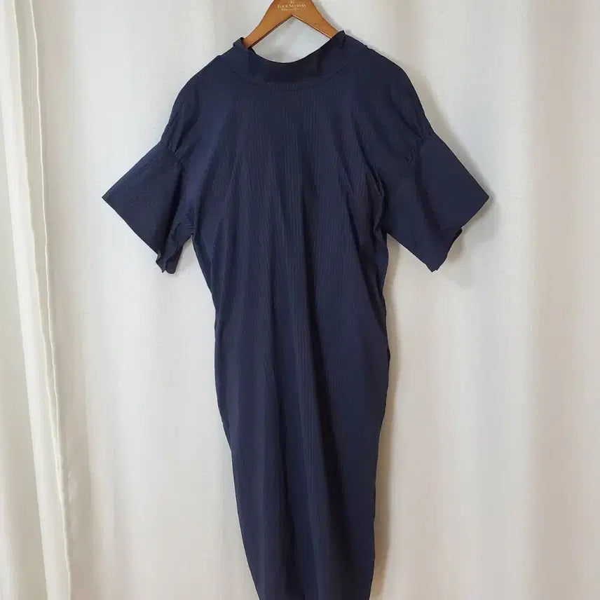 [BUNJANG] Time (Hansem) Dark Navy Cooling Fabric Dress / 한섬 타임 원피스 55-66