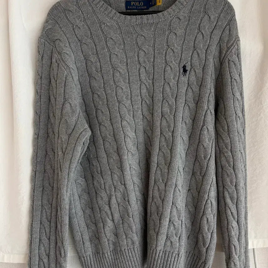 [BUNJANG] Polo Ralph Lauren Cable Knit Sweater Grey M / (정품) 폴로 랄프 로렌 케이블 니트 그레이 M사이즈