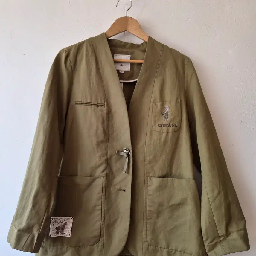 [BUNJANG] 써스데이아일랜드 여성 노카라카키린넨 야상자켓 M사이즈 / 써스데이아일랜드 여성 노카라카키린넨 야상자켓 M사이즈