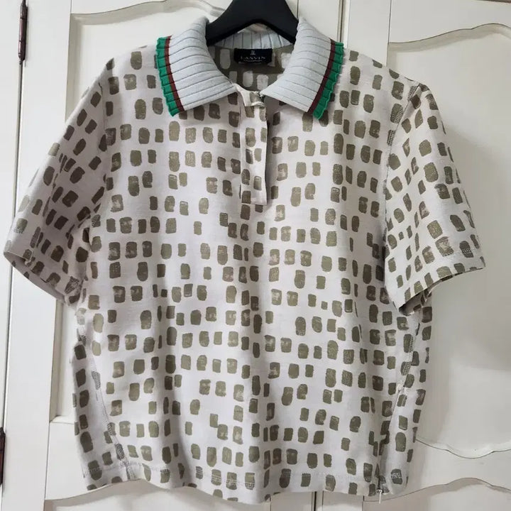 [BUNJANG] Lanvin Patterned Short-Sleeve Polo Shirt / 거의새거) 랑방 패턴 반팔 카라티