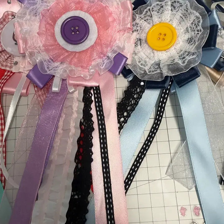 [SOLD OUT] 핸드메이드 리본 로제트 굿즈 뱃지 주문제작