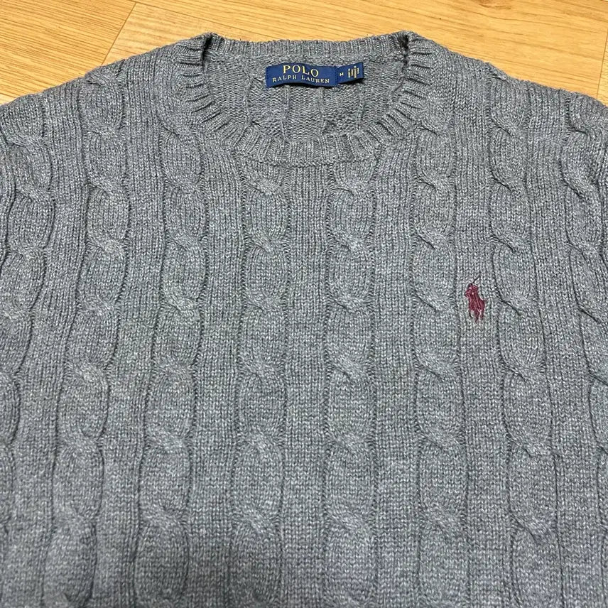 [BUNJANG] Polo Cable Knit Dark Grey L (105 Size) / 폴로 케이블니트 다크그레이 L사이즈(105사이즈)