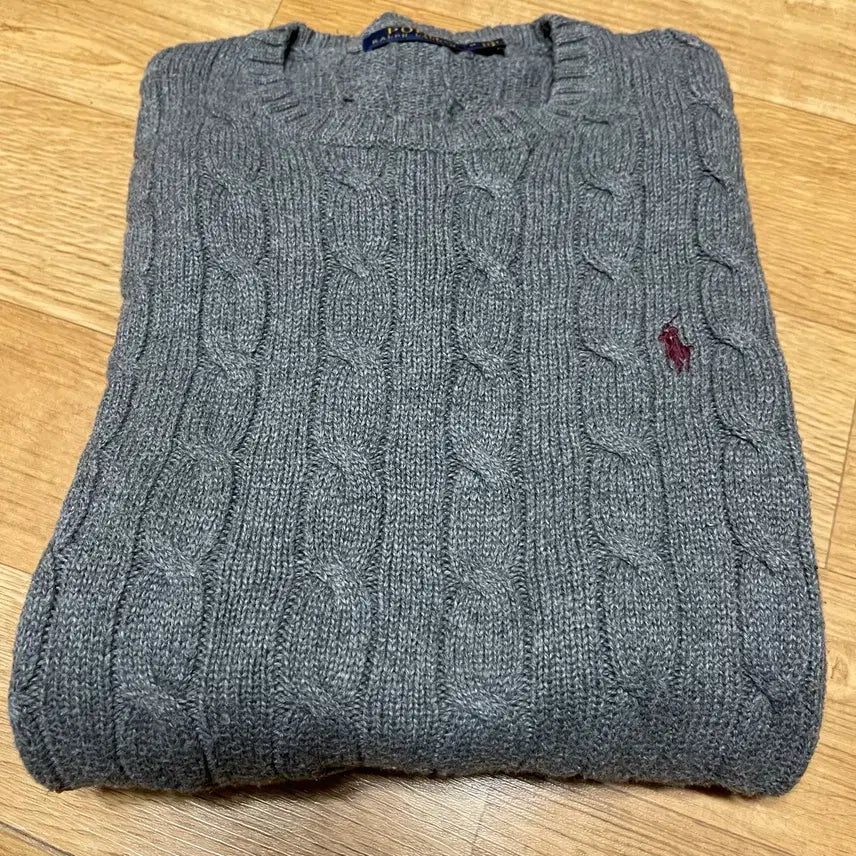 [BUNJANG] Polo Cable Knit Dark Grey L (105 Size) / 폴로 케이블니트 다크그레이 L사이즈(105사이즈)