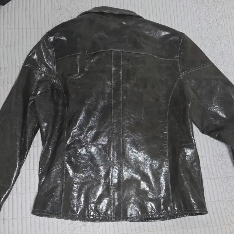 [BUNJANG] Vegetable Tanned Goat Leather Trucker Jacket / 남성 배지터블 염소가죽 트러커자켓