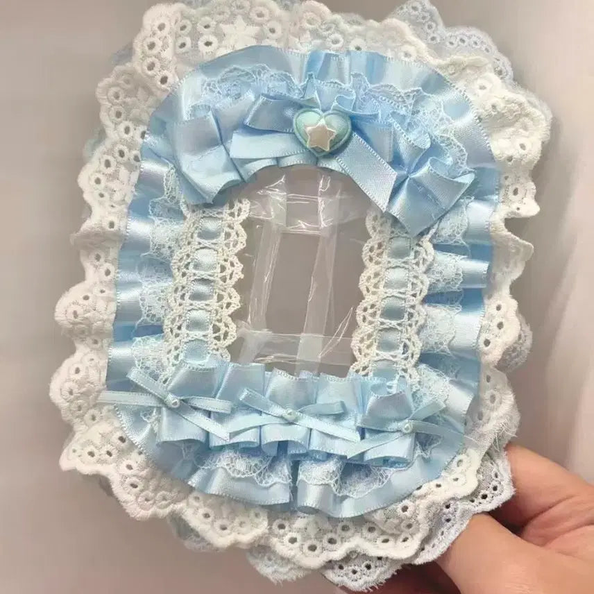 [BUNJANG] Handmade Blue Lace Photocard Holder / 블루 레이스 탑꾸 탑로더 꾸미기 핸드메이드 포카홀더