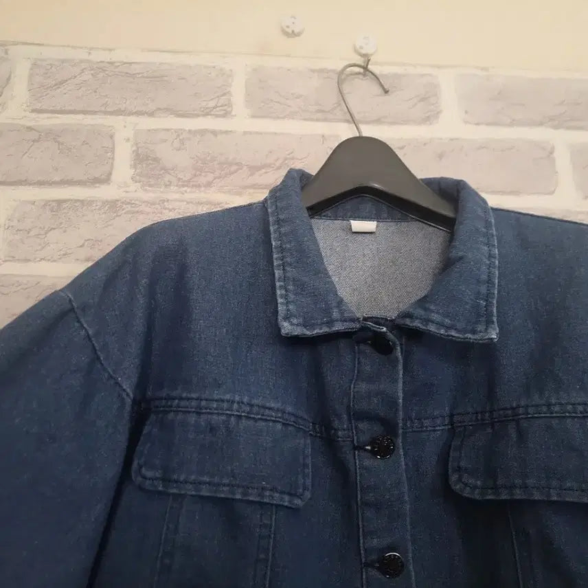 [BUNJANG] Denim Half Sleeve Cropped Jacket (Size M) / 진청 반팔 크롭자켓M/알뜰한여우