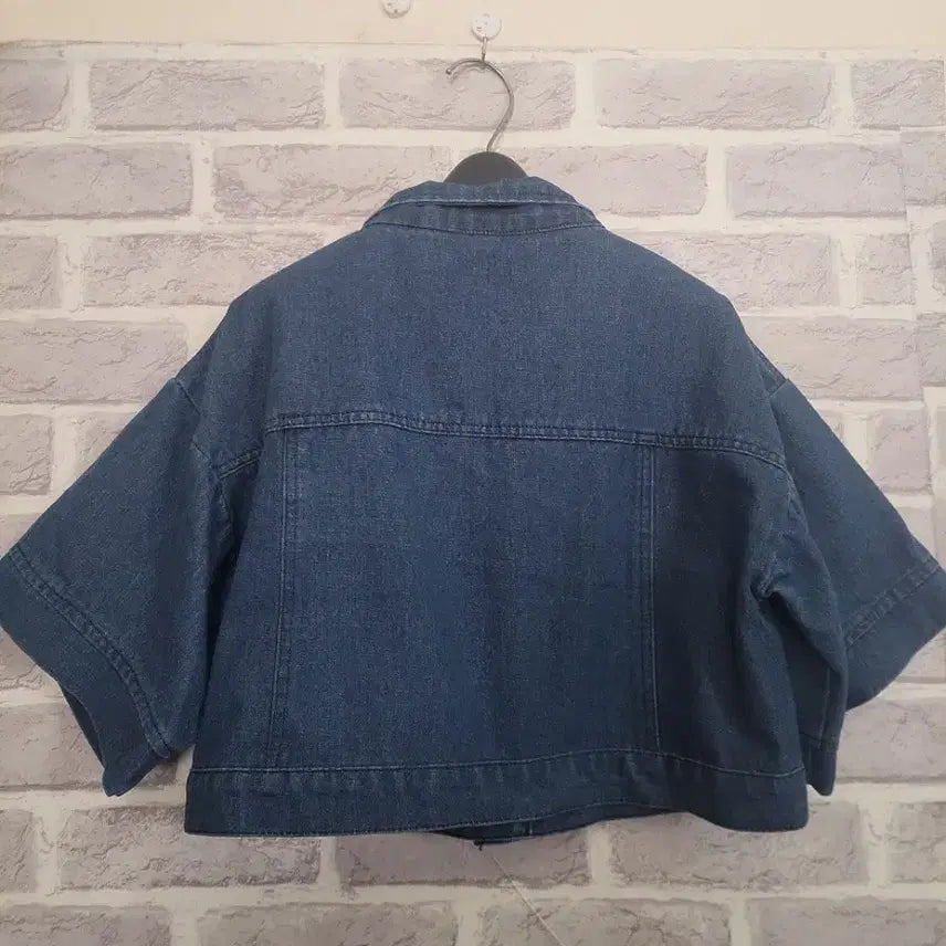 [BUNJANG] Denim Half Sleeve Cropped Jacket (Size M) / 진청 반팔 크롭자켓M/알뜰한여우