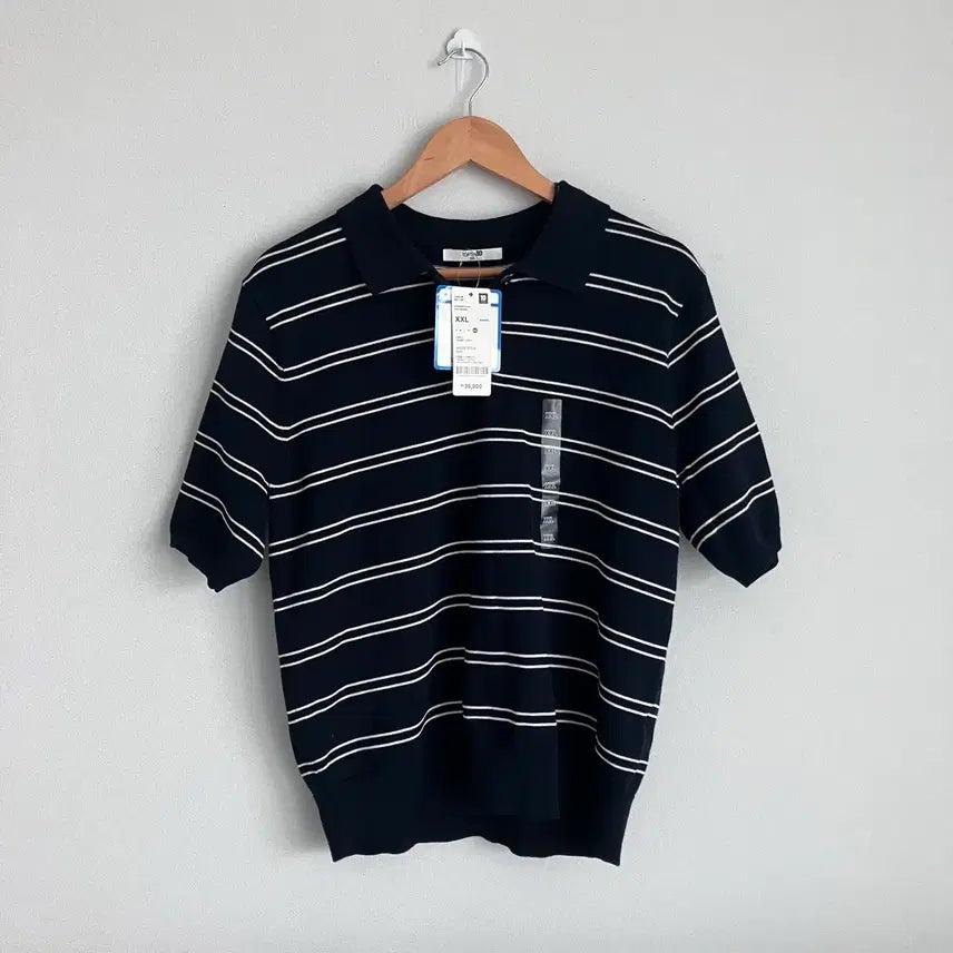 [SOLD OUT] 탑텐 여성 수피마코튼 폴로 반팔 니트 네이비