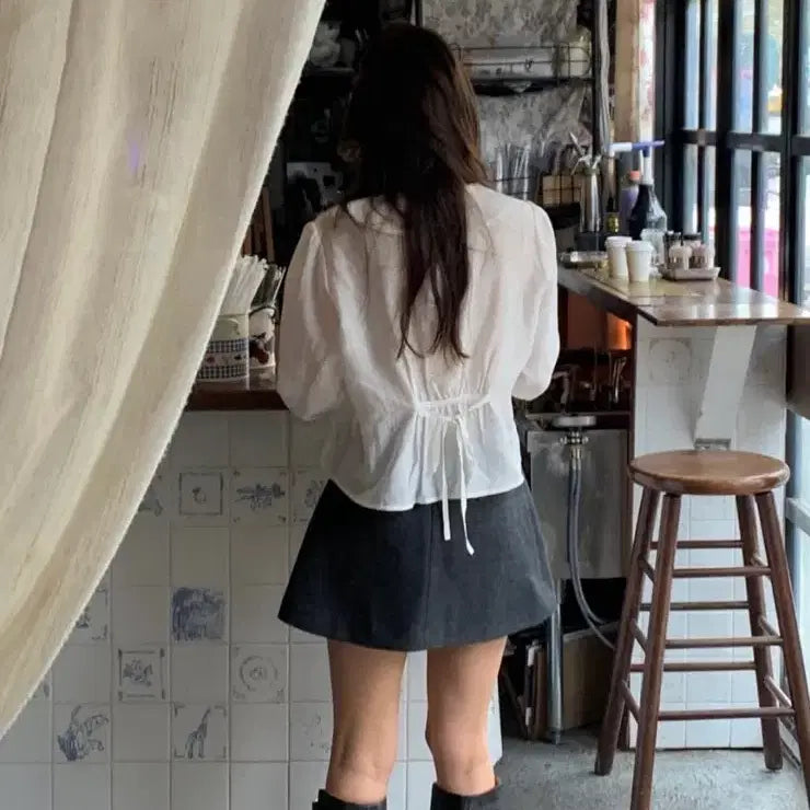[BUNJANG] Tanat Blanc Tuck Blouse (Ivory) / 타낫 블랑 블라우스 T/T Blanc tuck blouse (ivory)